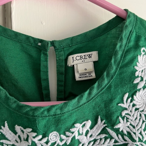J. Crew | Kelly Green Embroidered Linen Tank 0 - Picture 5 of 6